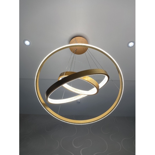 Złota wisząca lampa LED ring 80cm 112Watt L130